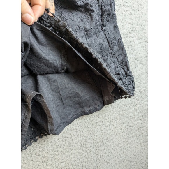 Sundance Eyelet Midi Dress Womens Size 8 Slate Gray Fairycore Whimsy Goth Cotton - Picture 7 of 14